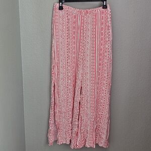 Pink Aztec soft cover up pants side slits